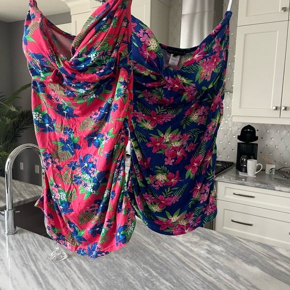 VINTAGE CANDY COUTURE HAWAIN BEACH TOPS PULL ON BUILT IN BRA SIZE LARGE - Picture 10 of 15